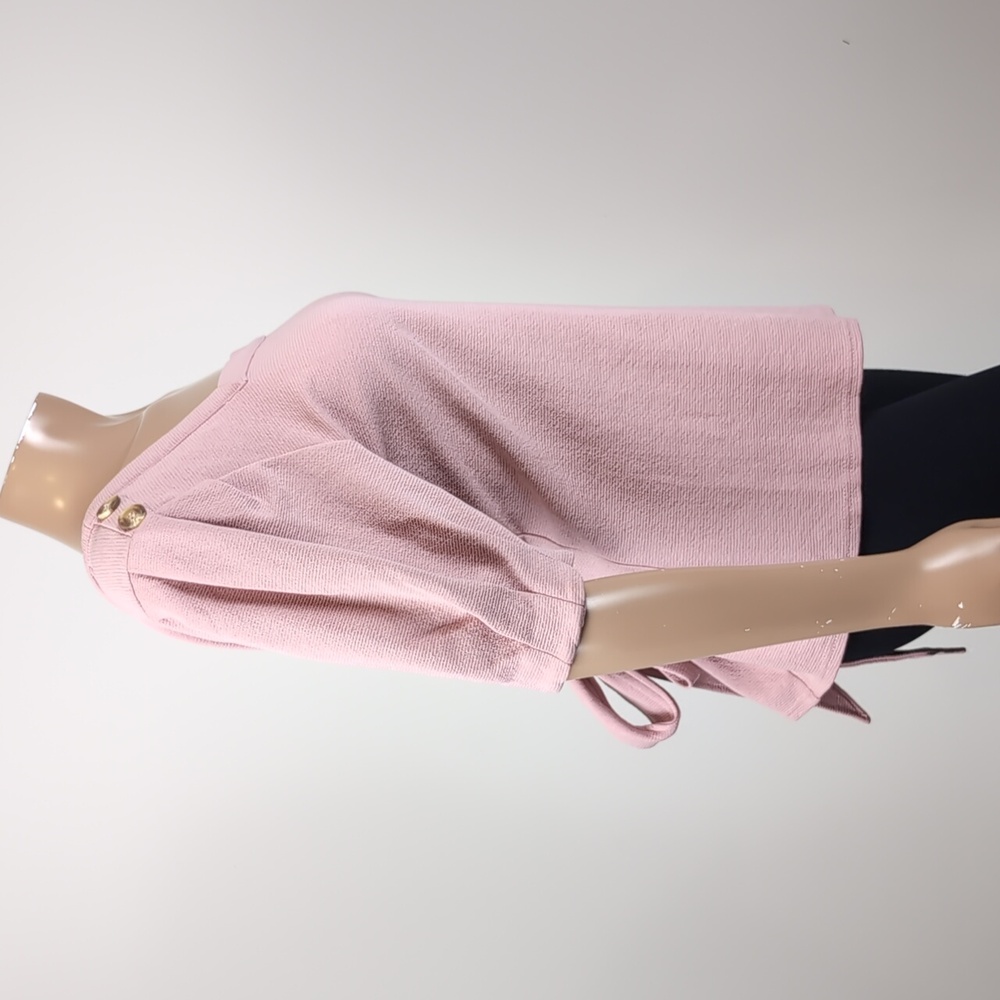 Current Air Barnette Top Tie Waist Puff Sleeve Square Neck Anthropologie Pink - Picture 9 of 11
